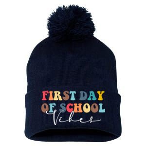 First Day Of School Vibes Pom Pom 12in Knit Beanie