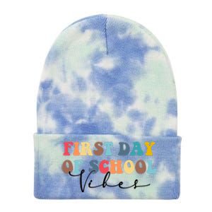 First Day Of School Vibes Tie Dye 12in Knit Beanie