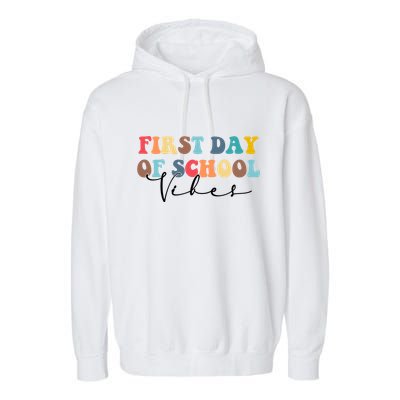 First Day Of School Vibes Garment-Dyed Fleece Hoodie