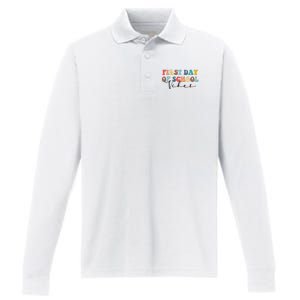 First Day Of School Vibes Performance Long Sleeve Polo