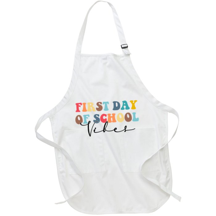 First Day Of School Vibes Full-Length Apron With Pockets