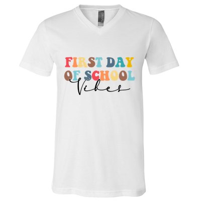 First Day Of School Vibes V-Neck T-Shirt