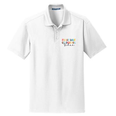 First Day Of School Vibes Dry Zone Grid Polo