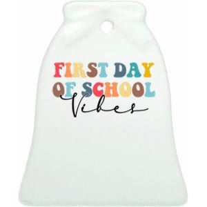 First Day Of School Vibes Ceramic Bell Ornament