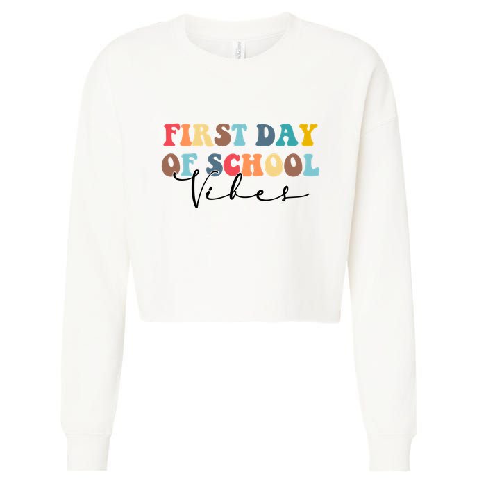 First Day Of School Vibes Cropped Pullover Crew