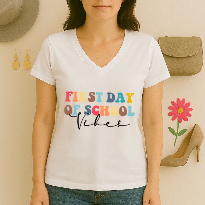 First Day Of School Vibes Women's V-Neck T-Shirt