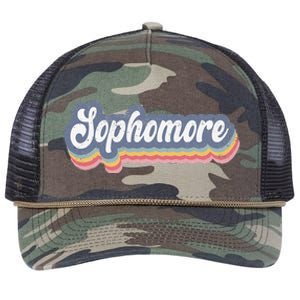 First Day Of School Sophomore High School 1st Day 10th Grade Retro Rope Trucker Hat Cap