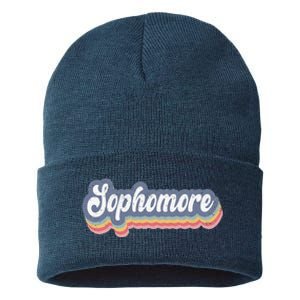 First Day Of School Sophomore High School 1st Day 10th Grade Sustainable Knit Beanie