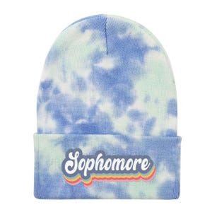 First Day Of School Sophomore High School 1st Day 10th Grade Tie Dye 12in Knit Beanie