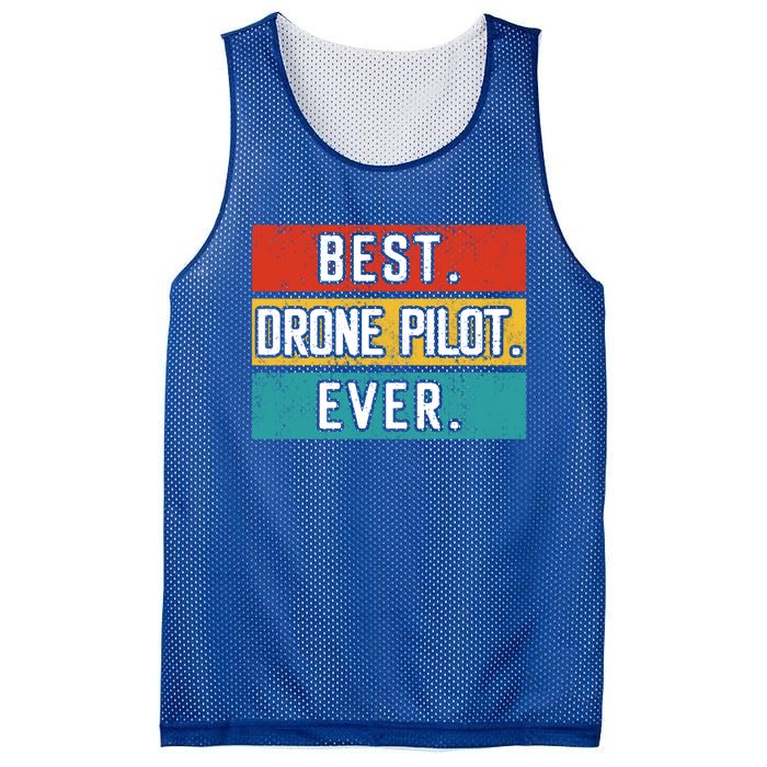 Funny Drone Pilot Flight Drone Retro Best Drone Pilot Ever Great Gift Mesh Reversible Basketball Jersey Tank