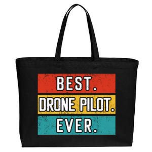 Funny Drone Pilot Flight Drone Retro Best Drone Pilot Ever Great Gift Cotton Canvas Jumbo Tote