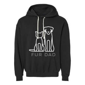 Fur Dad Pet Lover Cat Dog Dad Husband Funny Fathers Day Garment-Dyed Fleece Hoodie