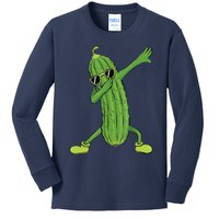 Funny Dabbing Pickle Gift Dancing Cucumber Lover Funny Gifts Kids Long Sleeve Shirt