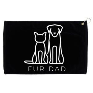 Fur Dad Pet Lover Cat Dog Dad Husband Funny Fathers Day Wife Grommeted Golf Towel