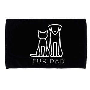 Fur Dad Pet Lover Cat Dog Dad Husband Funny Fathers Day Wife Microfiber Hand Towel