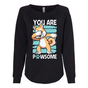 Funny Dog Puns Awesome Dog Funny Pawsome Dabbing Dog Cartoons Dog Womens California Wash Sweatshirt