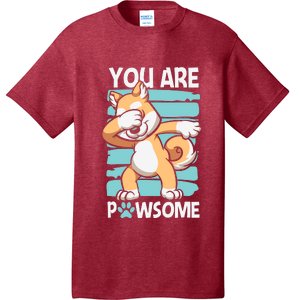 Funny Dog Puns Awesome Dog Funny Pawsome Dabbing Dog Cartoons Dog T-Shirt