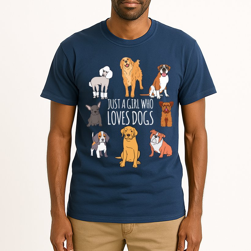 Fun Dog Puppy Lover Themed | Cute Just A Girl Who Loves Dogs Tall T-Shirt