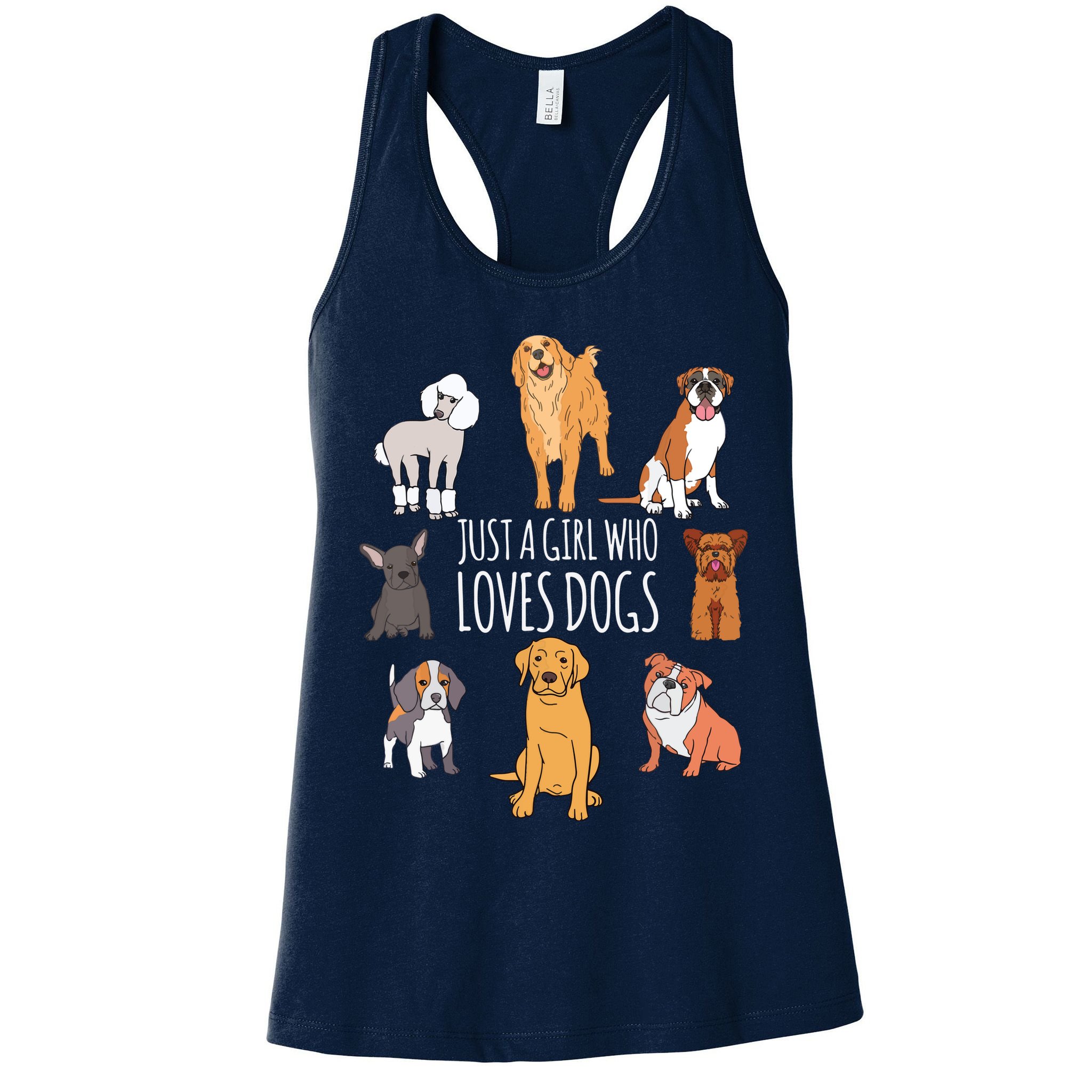 Fun Dog Puppy Lover Themed | Cute Just A Girl Who Loves Dogs Womens Tank Top