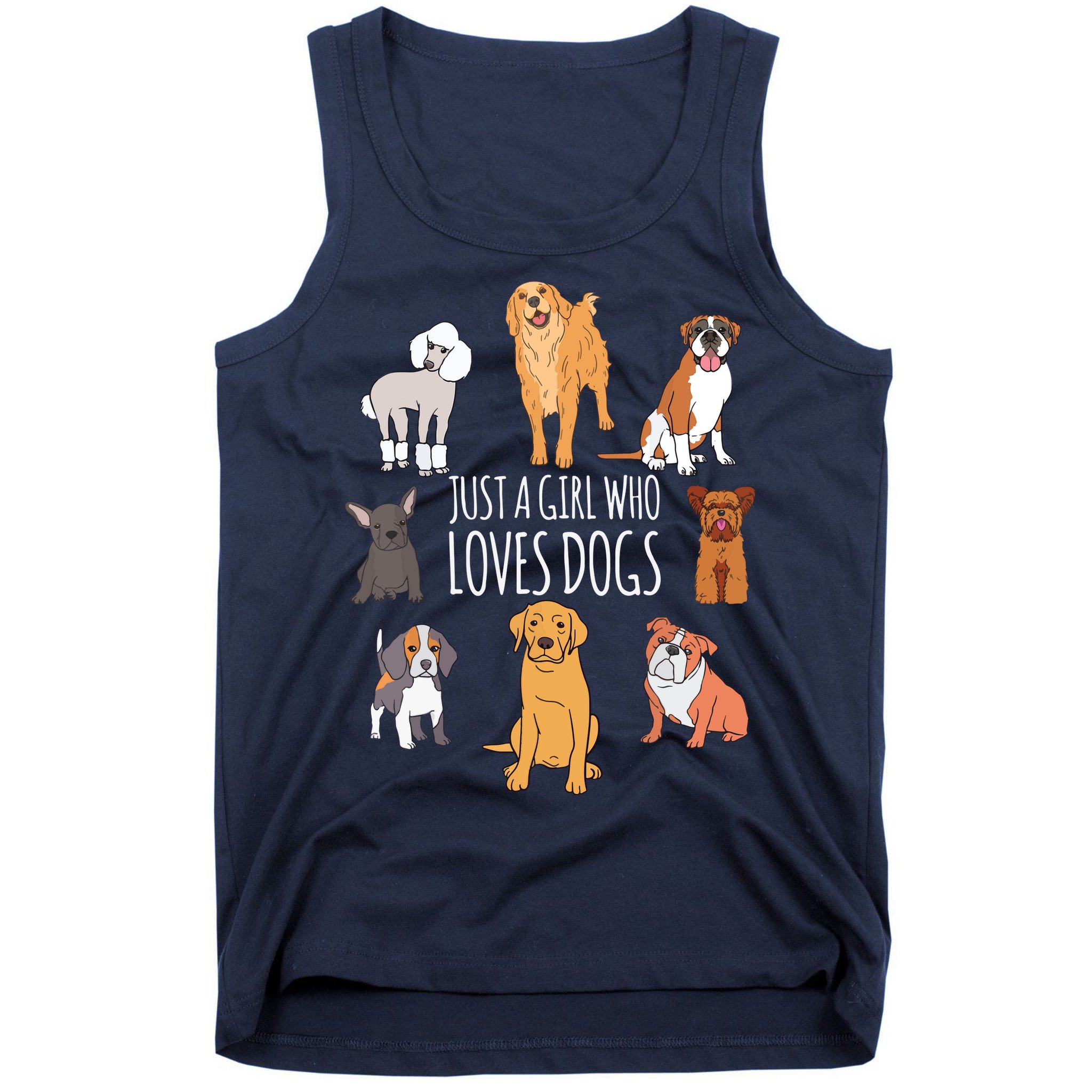 Fun Dog Puppy Lover Themed | Cute Just A Girl Who Loves Dogs Tank Top