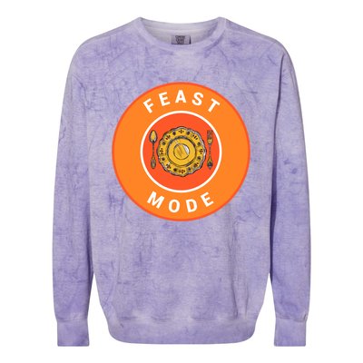 Funny Dinner Plate Thanksgiving Feast Mode Gift Colorblast Crewneck Sweatshirt