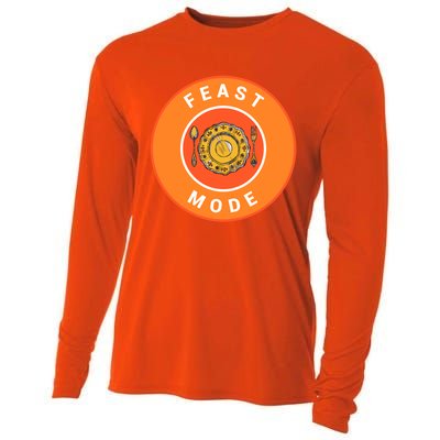 Funny Dinner Plate Thanksgiving Feast Mode Gift Cooling Performance Long Sleeve Crew