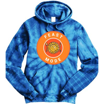 Funny Dinner Plate Thanksgiving Feast Mode Gift Tie Dye Hoodie