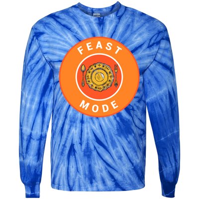 Funny Dinner Plate Thanksgiving Feast Mode Gift Tie-Dye Long Sleeve Shirt