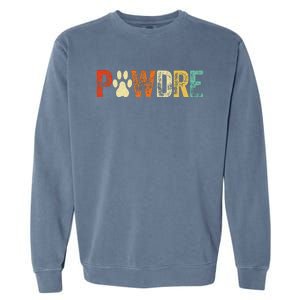 Fathers Day Pawdre Dog Cat Paw Dad Funny Garment-Dyed Sweatshirt