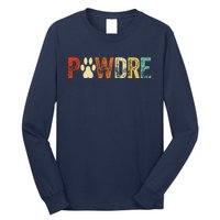 Fathers Day Pawdre Dog Cat Paw Dad Funny Long Sleeve Shirt