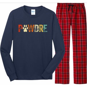 Fathers Day Pawdre Dog Cat Paw Dad Funny Long Sleeve Pajama Set