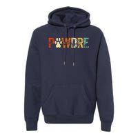 Fathers Day Pawdre Dog Cat Paw Dad Funny Premium Hoodie