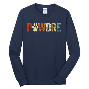 Fathers Day Pawdre Dog Cat Paw Dad Funny Tall Long Sleeve T-Shirt