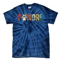 Fathers Day Pawdre Dog Cat Paw Dad Funny Tie-Dye T-Shirt