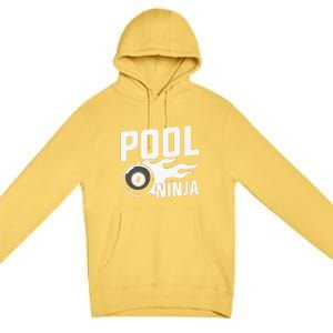 Father's Day Pool Ninja Billiards Player Gift For Dad Premium Pullover Hoodie