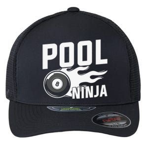 Father's Day Pool Ninja Billiards Player Gift For Dad Flexfit Unipanel Trucker Cap