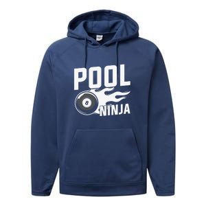 Father's Day Pool Ninja Billiards Player Gift For Dad Performance Fleece Hoodie