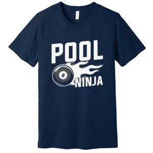 Father's Day Pool Ninja Billiards Player Gift For Dad Premium T-Shirt