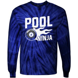 Father's Day Pool Ninja Billiards Player Gift For Dad Tie-Dye Long Sleeve Shirt