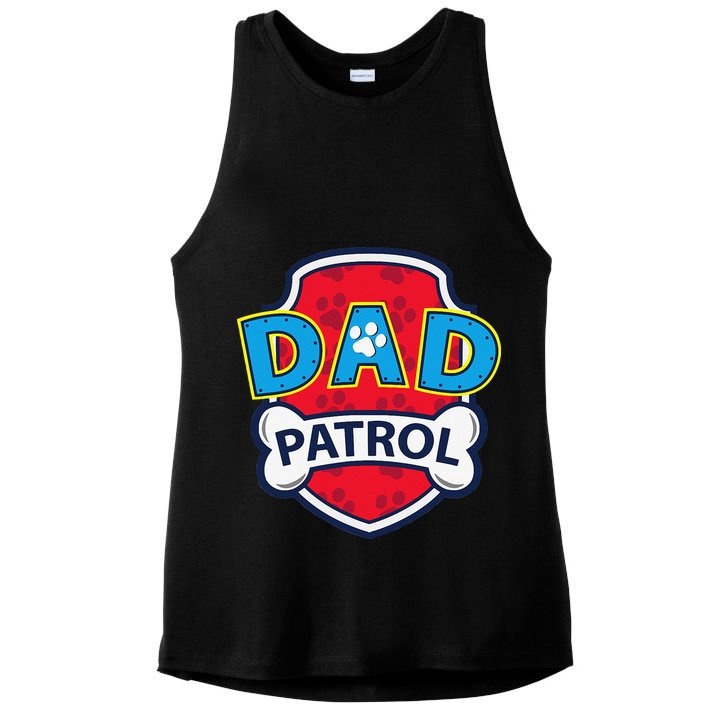 Funny Dad Patrol Dog Dad Tee Ladies PosiCharge Tri-Blend Wicking Tank