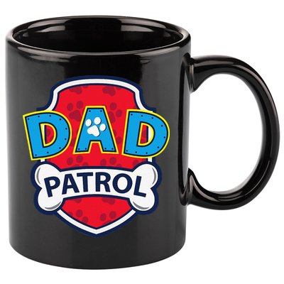 Funny Dad Patrol Dog Dad Tee 11oz C Handle Ceramic Mug