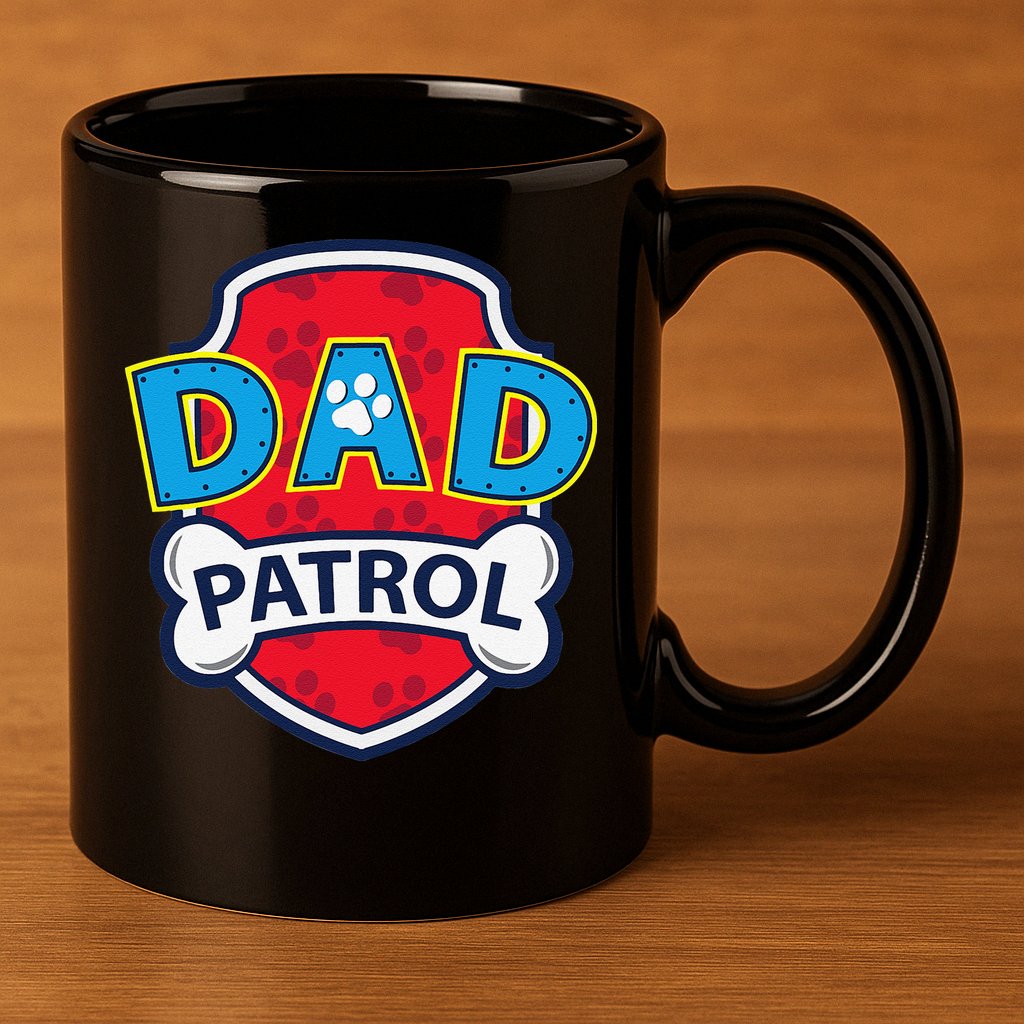 Funny Dad Patrol Dog Dad Tee 11oz C Handle Ceramic Mug