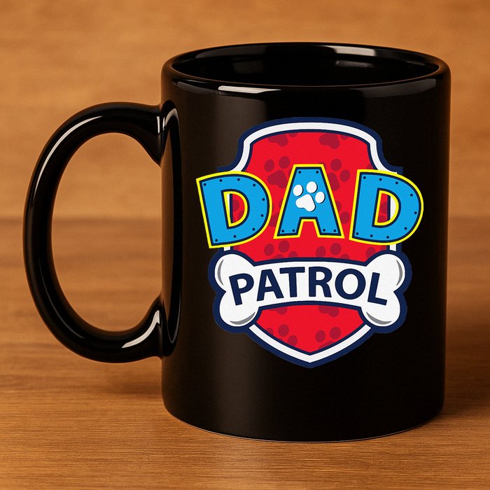 Funny Dad Patrol Dog Dad Tee 11oz C Handle Ceramic Mug