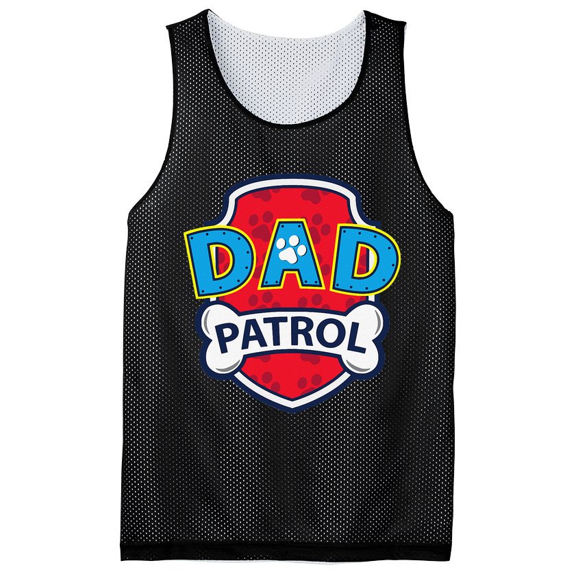 Funny Dad Patrol Dog Dad Tee Mesh Reversible Basketball Jersey Tank