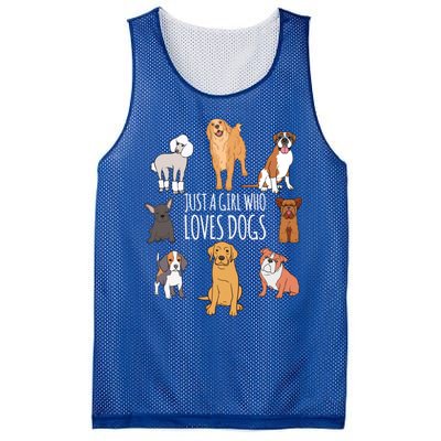 Fun Dog Puppy Lover Themed Cute Just A Girl Who Loves Dogs Cool Gift Mesh Reversible Basketball Jersey Tank