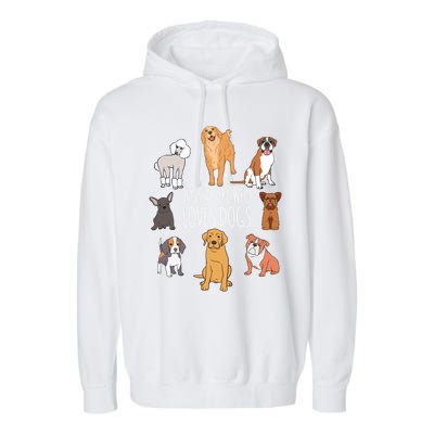 Fun Dog Puppy Lover Themed Cute Just A Girl Who Loves Dogs Cool Gift Garment-Dyed Fleece Hoodie