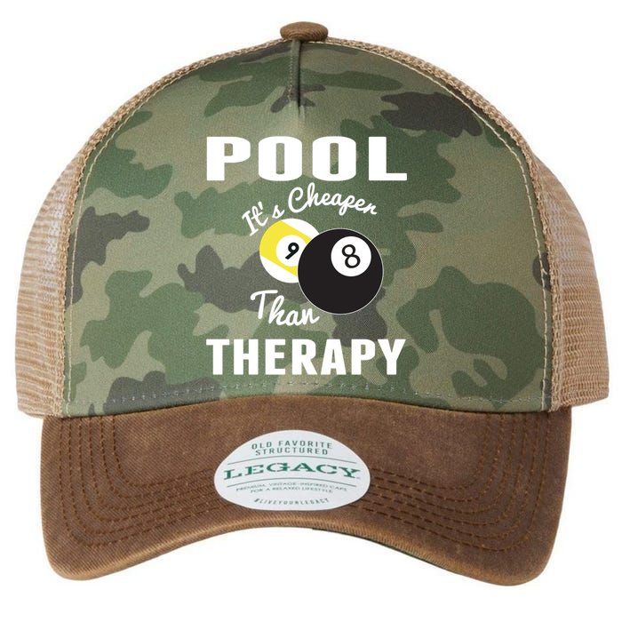 Father's Day POOL IT'S CHEAPER THAN THERAPY BILLIARDS POOL PLAYER Gift For Dad Legacy Tie Dye Trucker Hat