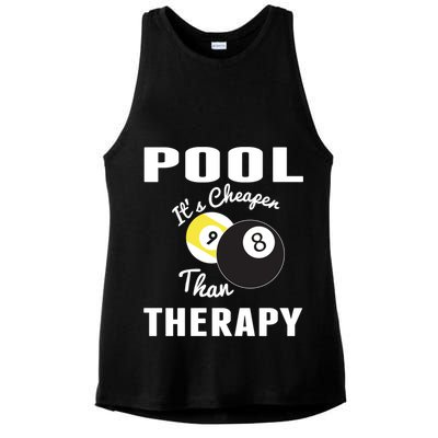 Father's Day POOL IT'S CHEAPER THAN THERAPY BILLIARDS POOL PLAYER Gift For Dad Ladies PosiCharge Tri-Blend Wicking Tank