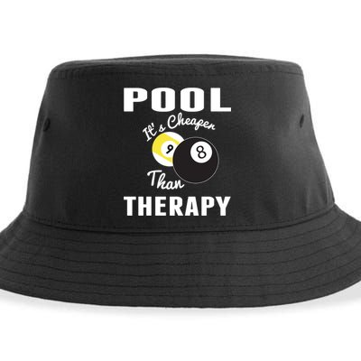 Father's Day POOL IT'S CHEAPER THAN THERAPY BILLIARDS POOL PLAYER Gift For Dad Sustainable Bucket Hat