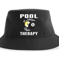 Father's Day POOL IT'S CHEAPER THAN THERAPY BILLIARDS POOL PLAYER Gift For Dad Sustainable Bucket Hat